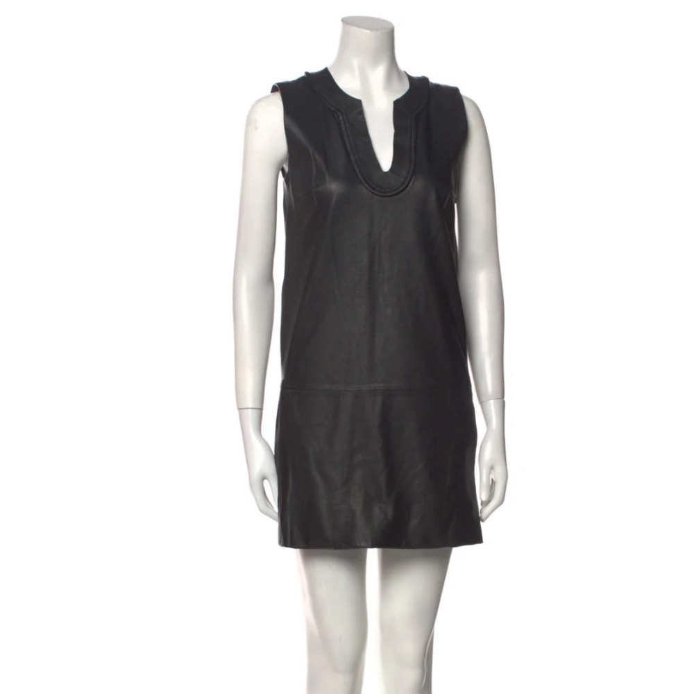 Diane von Furstenberg Leather Mini Dress - Size 6